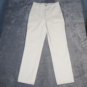 Abercrombie Fitch The 90's Straight Ultra High Rise White Jeans Womens Sz 28/6R